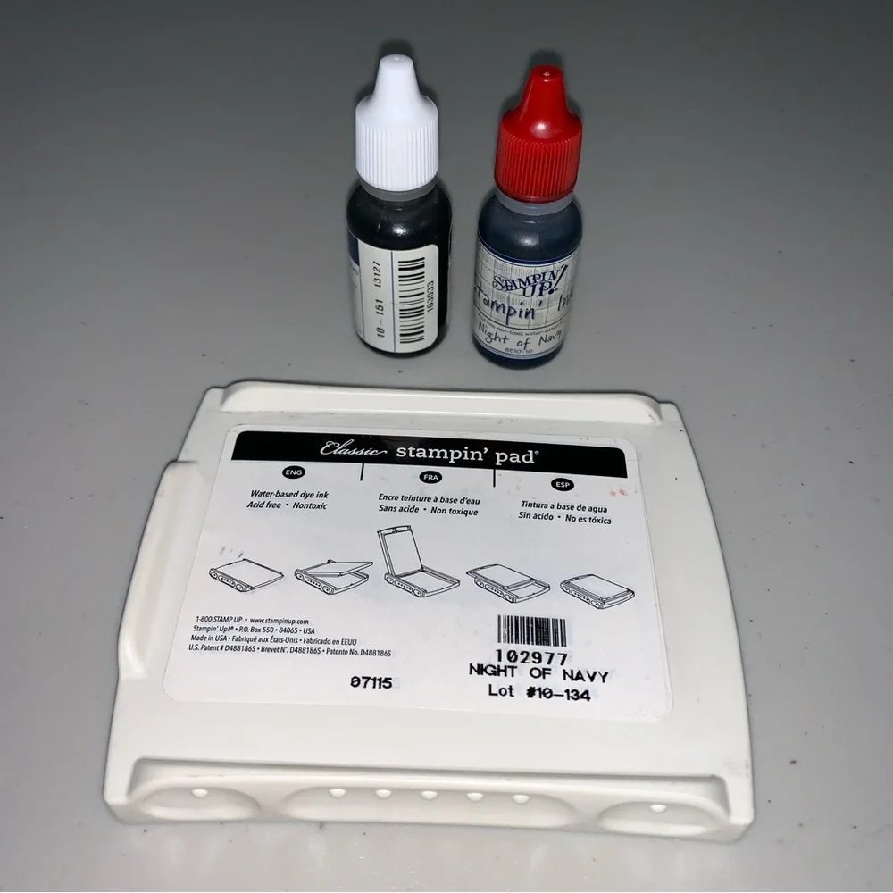 Stampin Up Ink Pad Night Navy Blue Classic Refill Ink Bottle Scrapbook Craft Art